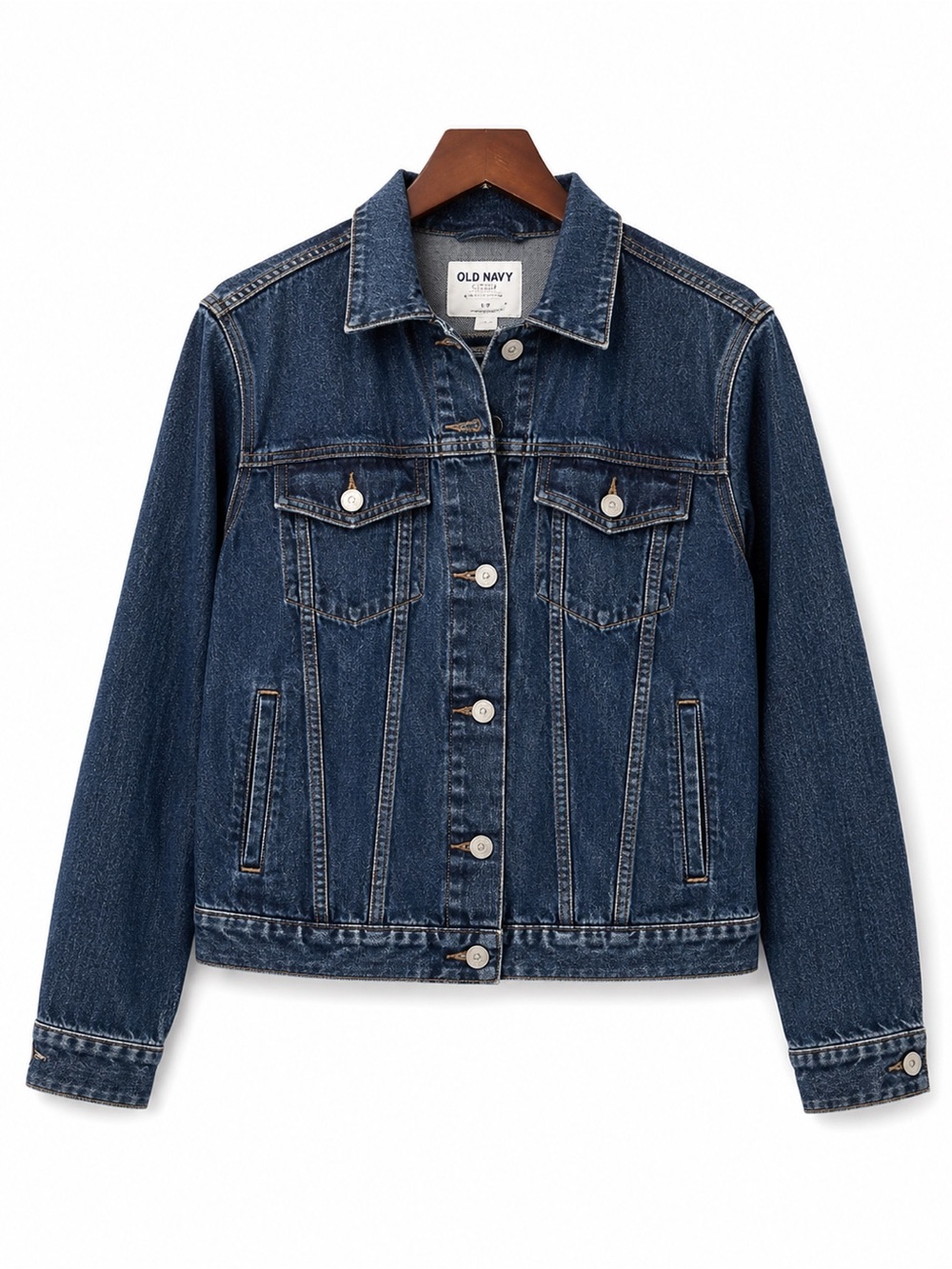 Old Navy Women’s Large Dark Wash Denim Jacket Classic Trucker Jean  Like NEW